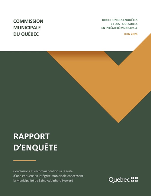 Télécharger le document Conclusions et recommandations à la suite d’une enquête en intégrité municipale concernant la Municipalité de Saint-Adolphe-d’Howard au format PDF dans une nouvelle fenêtre